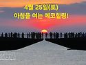 4월 25일(토)아침을 여는 건강한 에코힐링(글 전체보기는 글주소 클릭!)