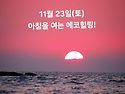 11월 23일(토)아침을 여는 건강한 에코힐링(글 전체보기는 글주소 클릭!)