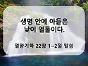 열왕기하 22장 1~2절 말씀 [생명 안의 아들은 낮이 열둘이다]