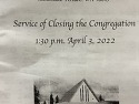 Service of Closing the Congregation / Mt. Zion Luther..