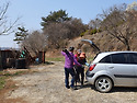 뒷밭에 비닐깔기 작업