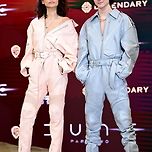 한국디자이너가 디자인했다는 오늘자 티모시샬라메와 젠데이아 의상 이미지