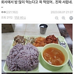 회사에서 밥 많이 먹는다고 욕 먹었어.. 진짜 서럽네.. 이미지