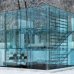 완전 투명한 유리로 만들어진 집 VS 창문 없이 모두 막힌 콘크리트로 만들어진 집 이미지