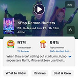 충격적인 케데헌 로튼 토마토 팝콘지수 ㄷㄷ 이미지