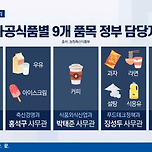 농림부에서 9개 품목 물가를 잡기 위해 담당자 본인 이름 걸고 관리하게 하고 있다고 함 이미지