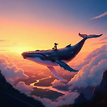 하늘을 나는 고래 이미지