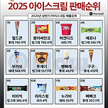 2025 상반기 아이스크림 매출 순위 이미지