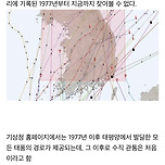 기상청 기록에 따르면 태풍 한반도 수직 관통 처음이라고 함 이미지