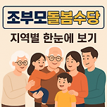 月 60만원까지⁉️ 전국 조부모돌봄수당 지역별 비교 핵심 요약 이미지