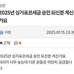 2025년 싱가포르세금 승인 되신분 계신가요? 이미지