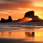 아름다운 바다 노을 풍경 이미지