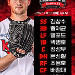 플레이오프 2차전 케이티위즈 선발 라인업 이미지