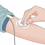 채혈 후 멍들지 않게 하려면 문지르지 말고 꾹 눌러주세요 이미지