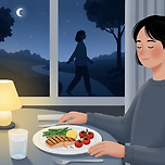 밤마다 속이 더부룩한 사람의 식습관 분석 이미지