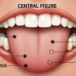 혓바닥 가운데 갈라짐 — 원인과 통증, 건강과의 관련성 이미지
