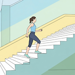 계단 오르기 운동 효과와 올바른 자세 이미지