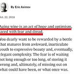 희망과 낙관의 행위, 와인 숙성 이미지