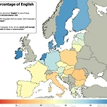 유럽 국가별 인구 대비 영어 사용 가능자 비율 이미지