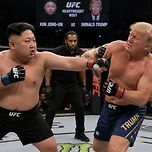 나 : 챗지피티야! 트럼프와 김정은이 UFC 경기하는 모습 그려줘 이미지