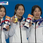 동계 아시안게임 쇼트트랙 여자 500m 시상식 이미지