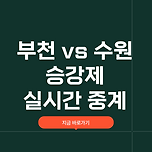 K리그 부천FC 수원FC 승강전 플레이오프 1차전 실시간 중계 이미지
