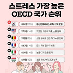 스트레스 가장 높은 OECD 국가 순위 이미지