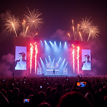 StableDiffusion3.net을 사용하여 온라인에서 무료로 대규모 콘서트 장면을 생성하세요. 이미지