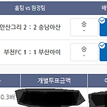 22년8월22일 2무 안산그리너스 + 부천FC 무승부 10.3배 적중! 이미지