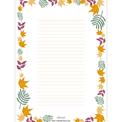 심플 가을편지지 도안 - 붉은 띠 낙엽 편지지 (A4 사이즈 -Pdf 다운로드) 무료 편지지