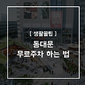 동대문 무료주차권 받는 법