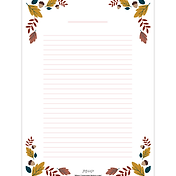 심플 가을 편지지 도안 - 붉은 가을 낙엽 (A4 사이즈 - Pdf 다운로드) 무료 편지지