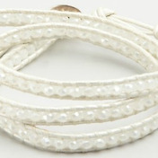 Chan Luu Iridescent white and pearl triple wrap bracelet