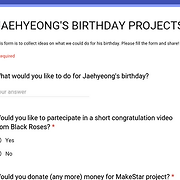 JAEHYEONG'S BIRTHDAY PROJECTS