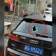 中 ‘주먹 우박’ 30분 쏟아졌다…차량 박살
