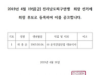 전라남도피구연맹 회장 등..