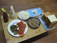 식빵 햄버거 만들..