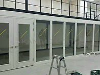 래핑유리칸막이공사,복층공사1층에설치,화이..