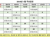 2016년 1월 주요일정