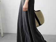 피그먼트 롱 스커트