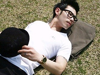 자전거 자수 브이넥T