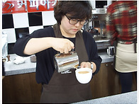 커피의 예술 작품..