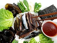 바람이 고이 빚어낸 생선회..