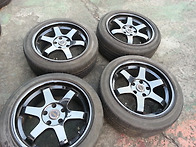 TE-37 블랙크롬 중고 휠