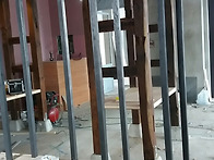 파티션 .금속.적삼목 외부..