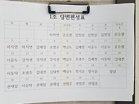 1월 당번편성표