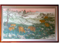 저녁놀의 소 그림