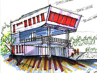 잡지책을 보고 그린 마커 ..