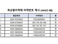 2026년 8월 축산..