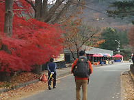 추운 가을 속리산..